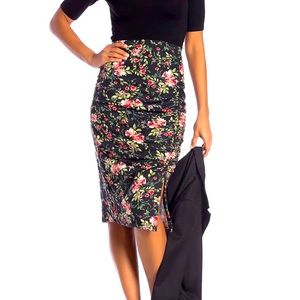 Pleione Midi Roche Floral Skirt